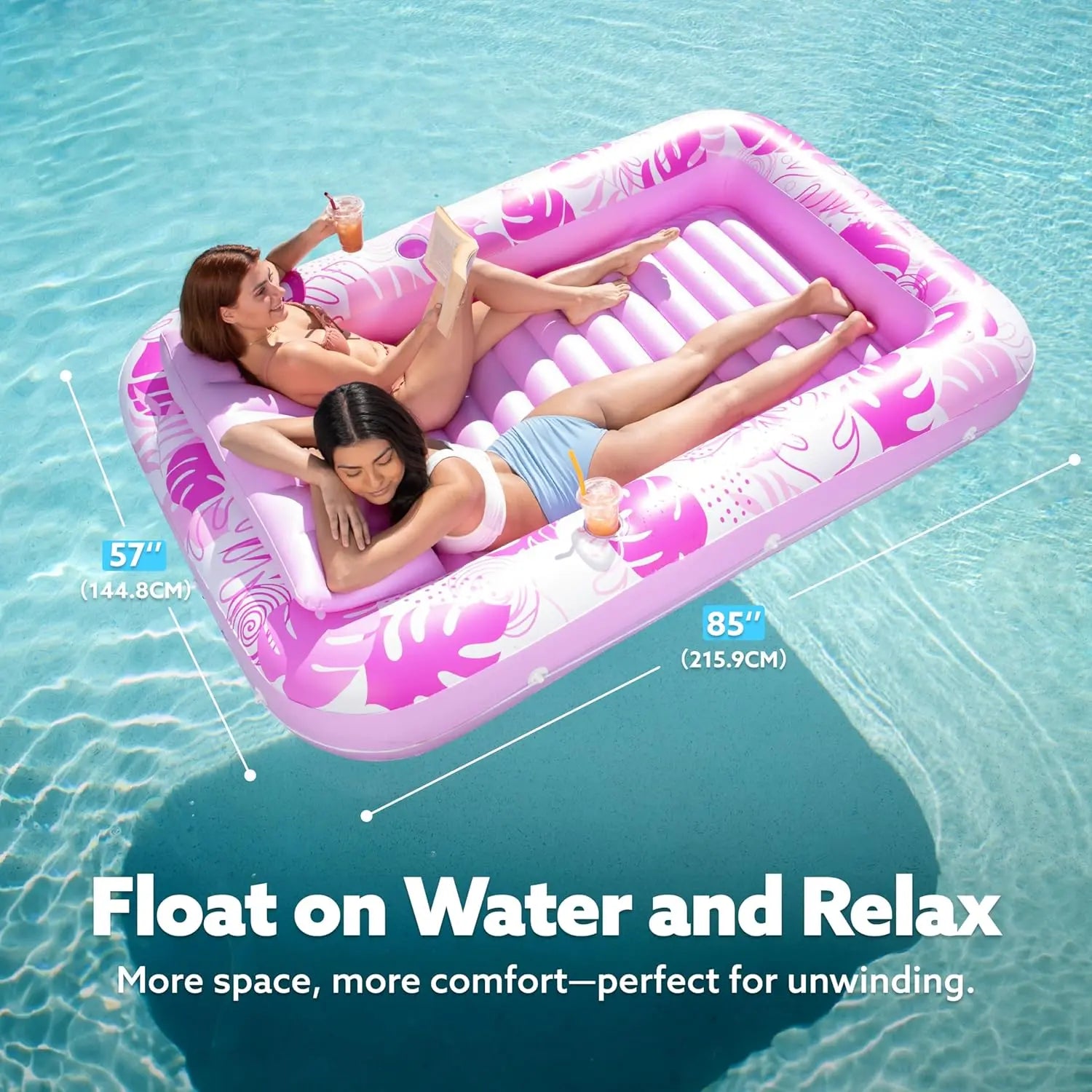 Sloosh Inflatable Pool Lounge Float with Cup Holder - Image 3