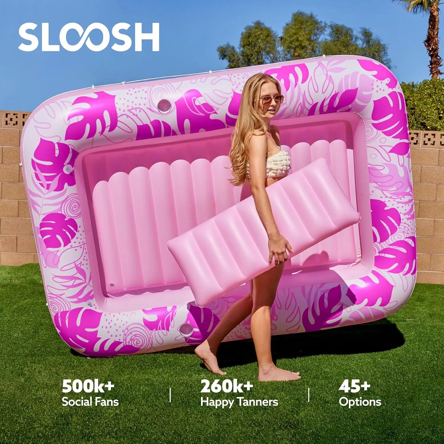 Sloosh Inflatable Pool Lounge Float with Cup Holder - Image 7