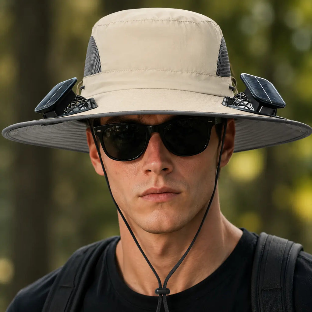 Solar Powered Outdoor Cooling Fan Hat