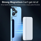 5000mAh Magnetic Power Bank for iPhone 12–17 Series, Works Best with MagSafe Case or No Case, Portable Wireless Charger