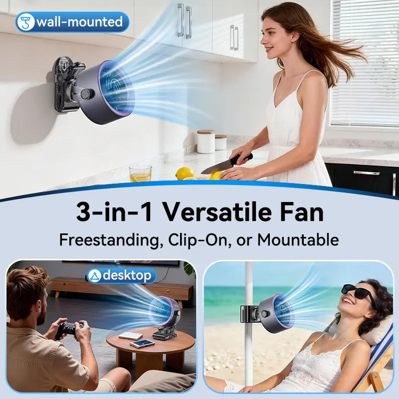 4000mAh Rechargeable Portable Clip on Fan - Image 6