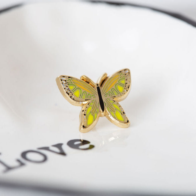 Yellow Butterfly Enamel Pin – Symbol of Joy, Light & New Beginnings