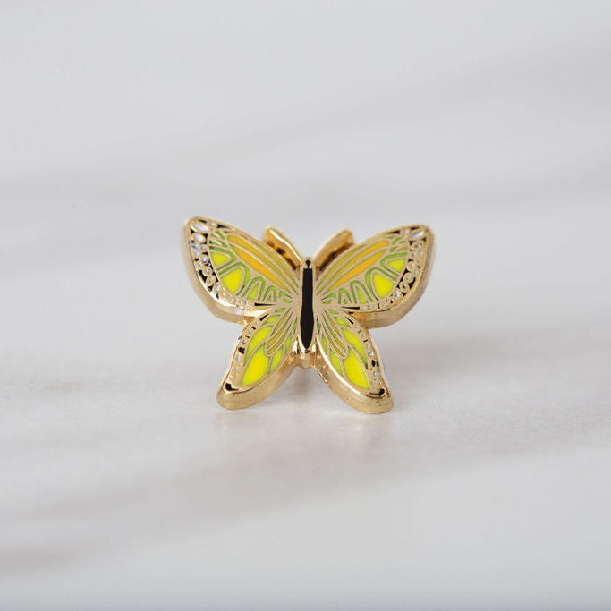 Yellow Butterfly Enamel Pin – Symbol of Joy, Light & New Beginnings