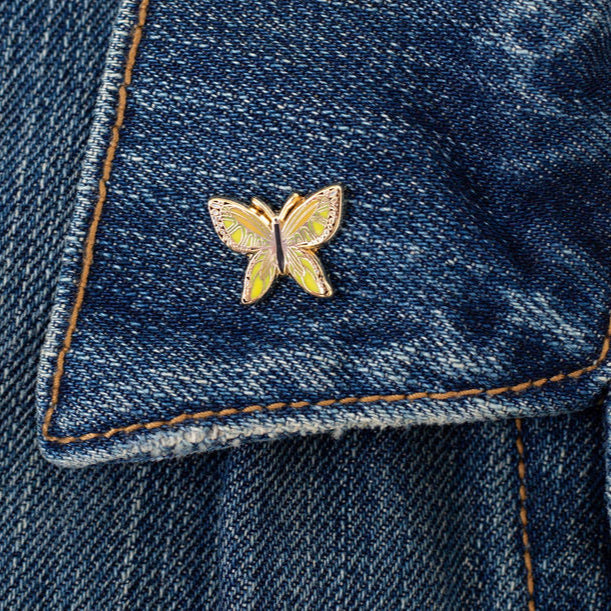 Yellow Butterfly Enamel Pin – Symbol of Joy, Light & New Beginnings
